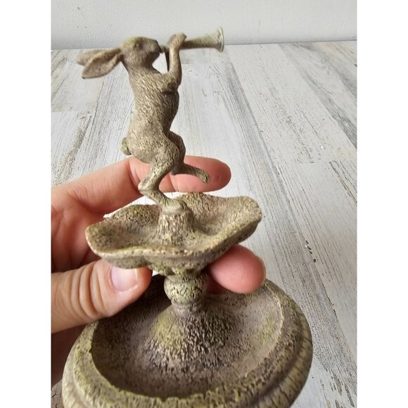 Vintage rabbit bunny fountain water village mini AS IS decor spring Easter - Picture 7 of 9